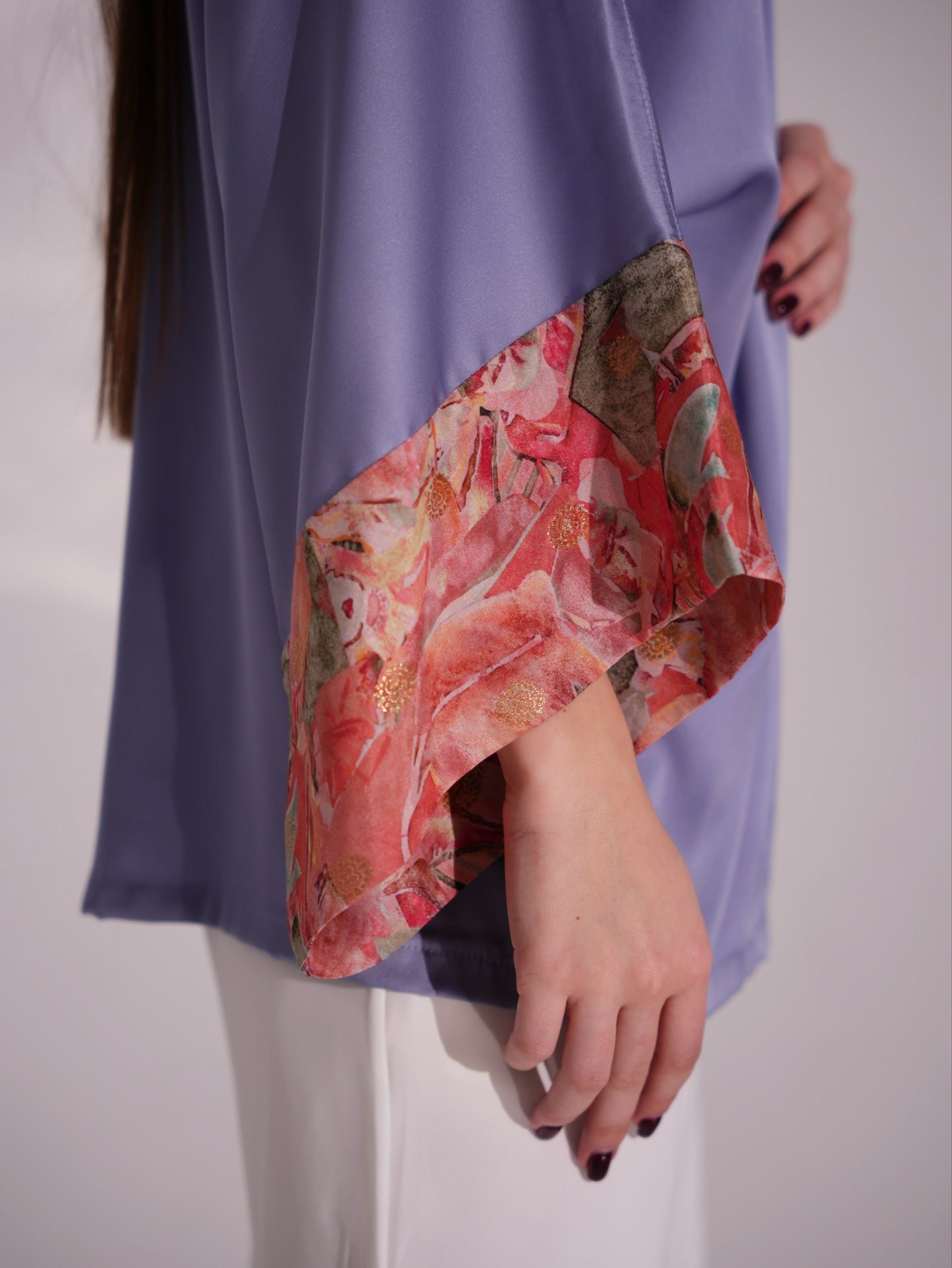 KIMONO PASTEL VIOLET RED VIOLET SLEEVES